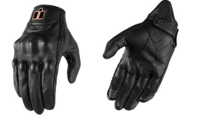 Icon Womens Pursuit Perforated Black Motorcycle Riding Street Racing Gloves