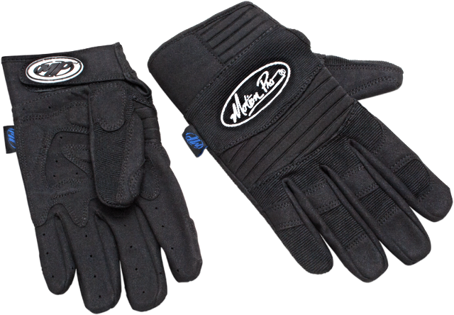 Motion Pro Pair Black Long Cuff Textile Motorcycle Riding Street Gloves