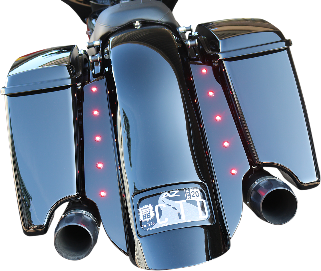 Paul Yaffe Pair Black White Amber LED Flush Mount Lighting Bolt Light for Harley