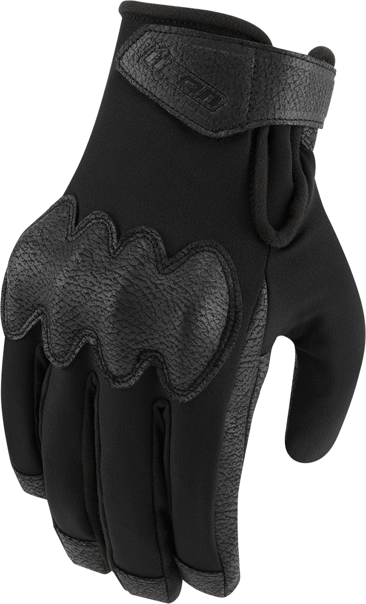 Icon PDX3 Black CE Mens Motorcycle Riding Street Racing Armored Gloves