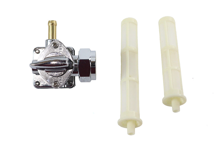 VTwin Fuel Valve Vacuum Chrome Petcock for 1995-2001 Harley Dyna Softail Touring