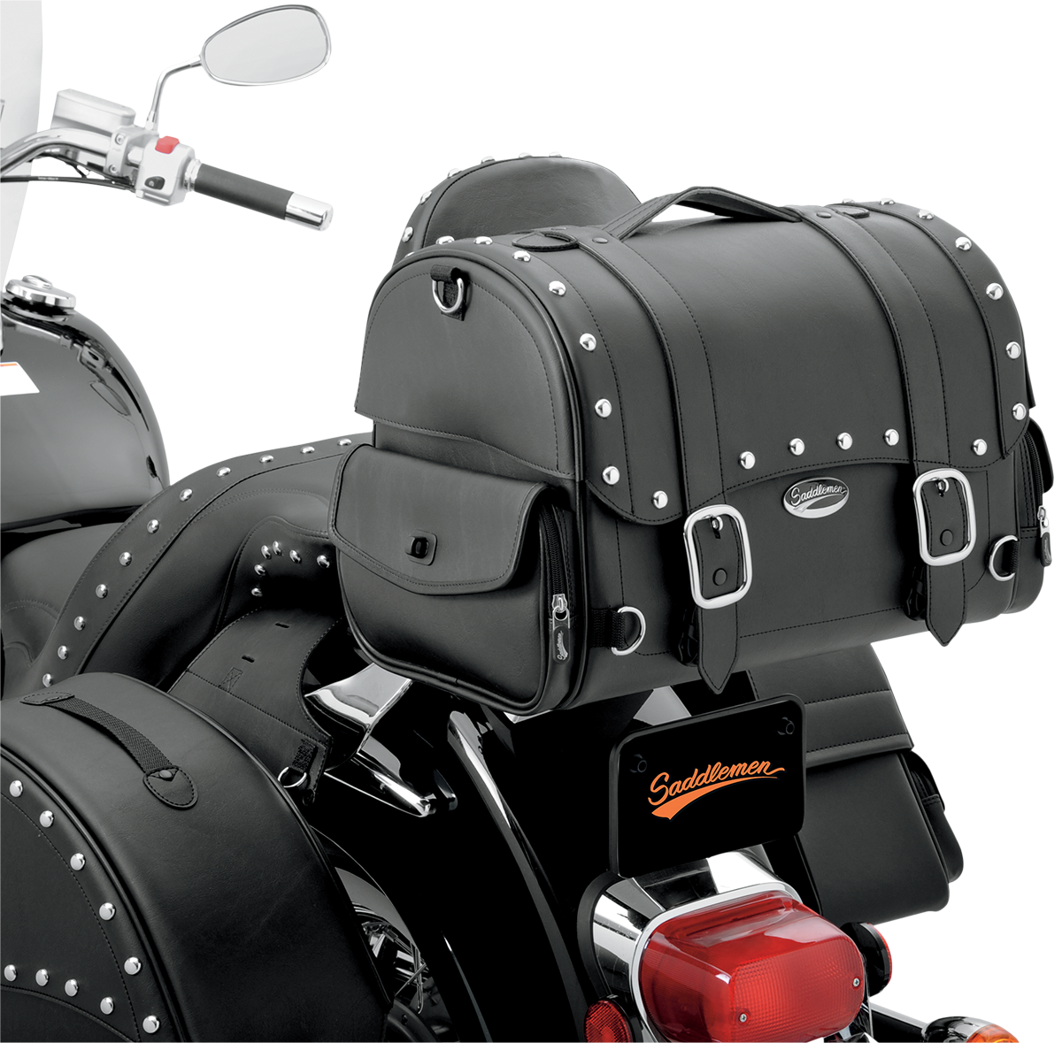 Saddlemen EX2200S Desperado Studded Express Motorcycle Tail Sissy Bar Trunk Bag