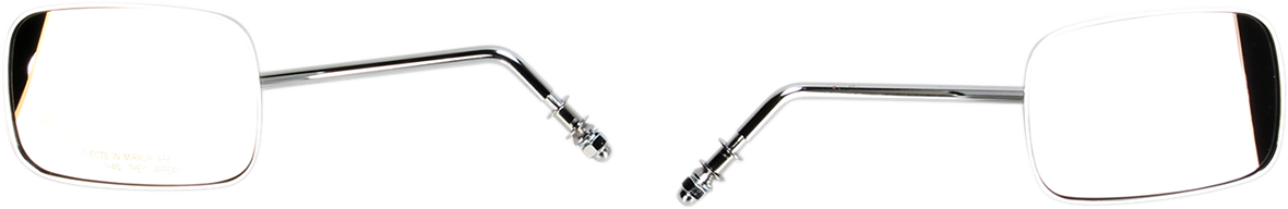 Drag Specialties Chrome Long Rectangle Motorcycle Handlebar Side View Mirror Set