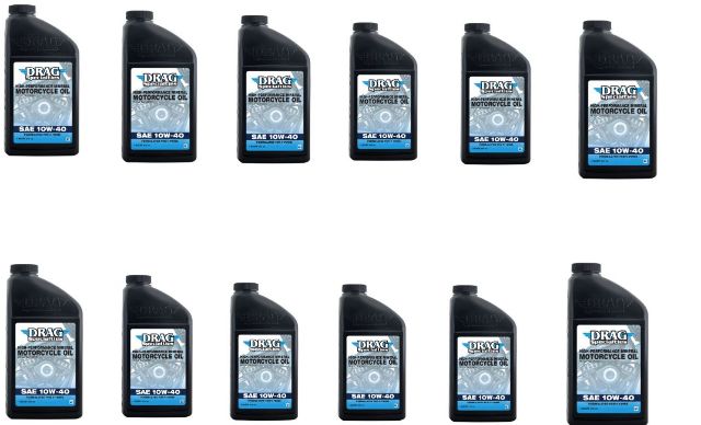 Drag Specialties 12qt Regular Base Case 10W40 Universal Motorcycle Engine Oil