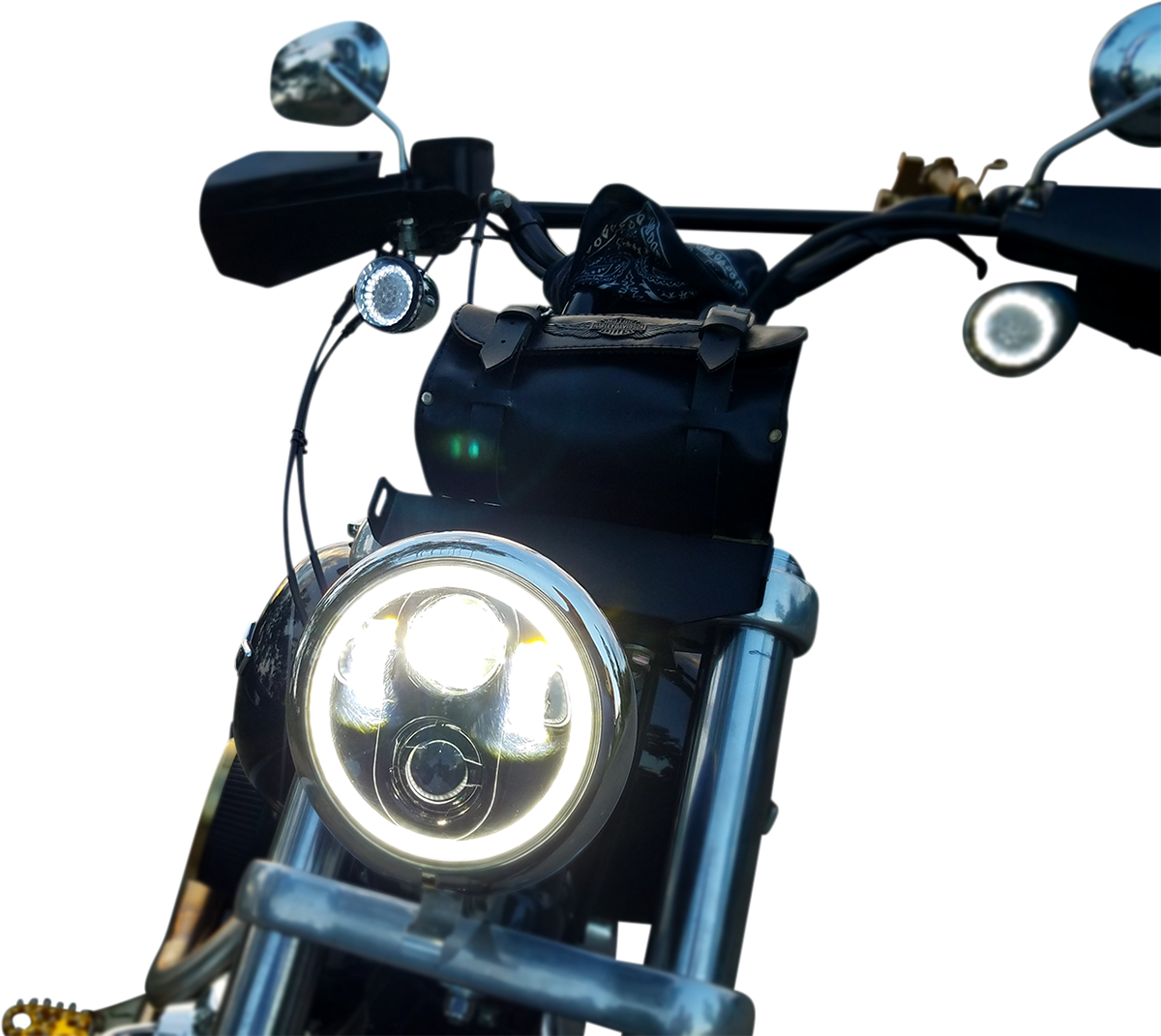 Custom Dynamics 5.75" Chrome Motorcycle LED Halo Headlamp 1957-2022 Harley