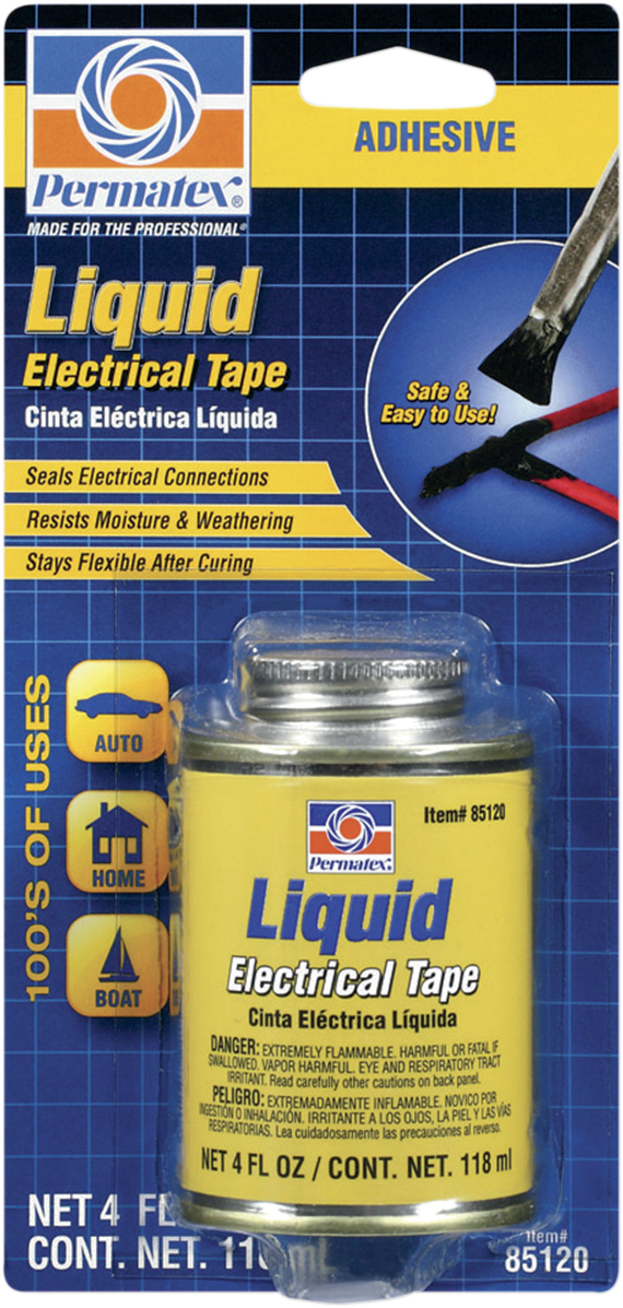 Permatex 4oz Weatherproof Brush Top Can Liquid Electrical Tape for Harley