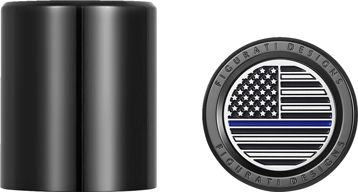 Figurati Blue Line USA Flag Short Magnetic Docking Hardware Covers for Harley
