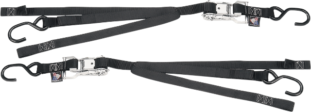 Powertye MFG 1" Black Motorcycle Ratchet Strap Tie Downs for Harley Davidson