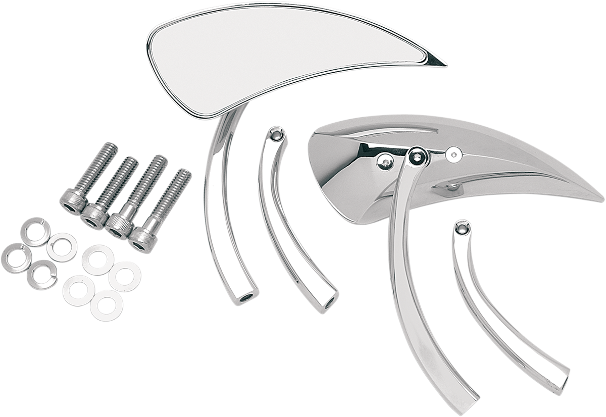 Drag Specialties Chrome 2" Pair Teardrop Motorcycle Mirrors Harley Davidson