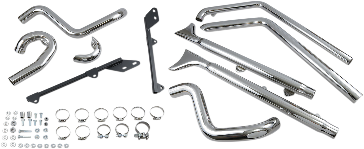 Bassani True Dual 33" Fishtail Exhaust System 2007-2017 Harley Softail FLST FXST