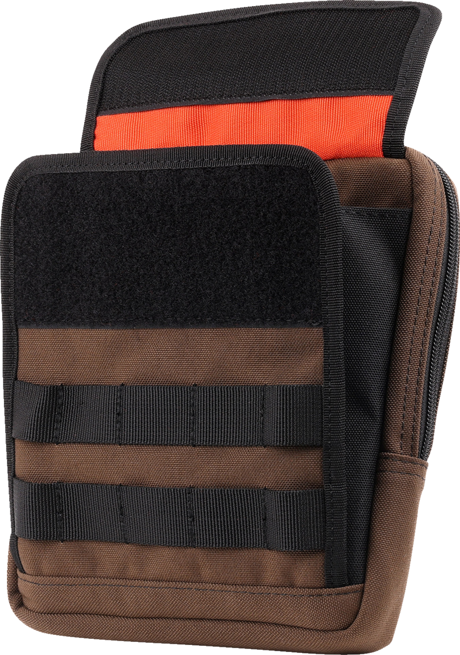 Thrashin Supply Brown Motorcycle Handlebar Storage Bag Slim for Harley THB-0032
