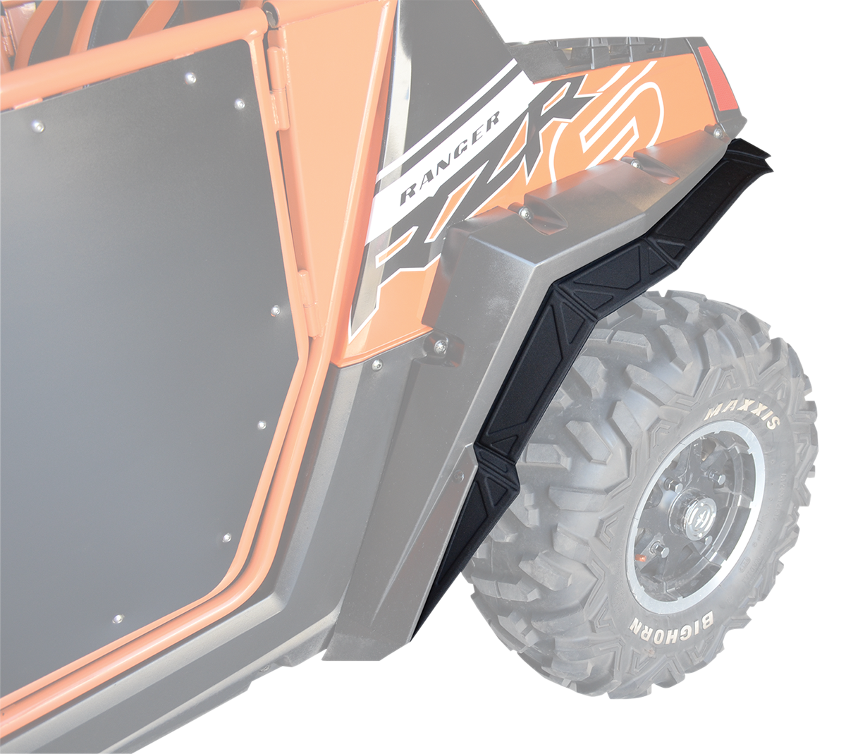 Powermadd Black UTV Side by Side Rear Fender Flare Extension 2009-14 Polaris RZR