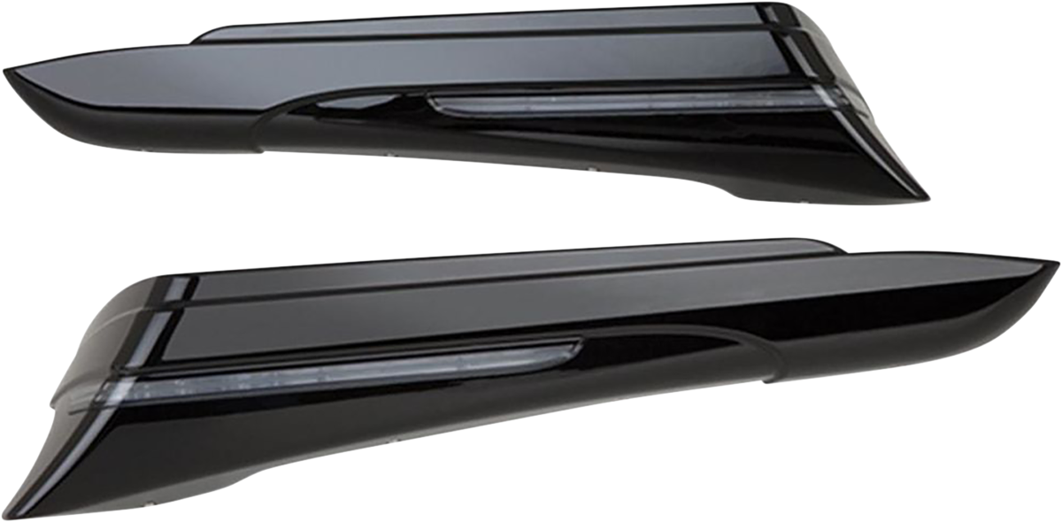 Ciro Black Rear Motorcycle Saddlebag Extensions 2014-2024 Harley Touring Models
