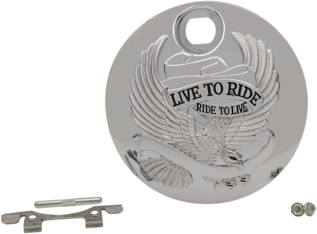 Drag Specialties Chrome Live To Ride Fuel Door for 2009-2024 Harley Touring FLHX