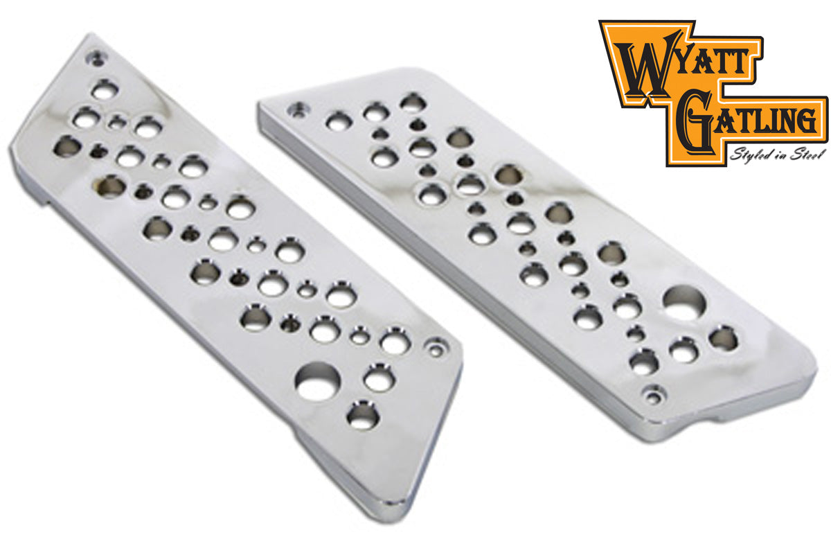 VTwin Swiss Cheese Chrome Saddlebag Hinge Covers 1993-2013 Harley Touring FLT