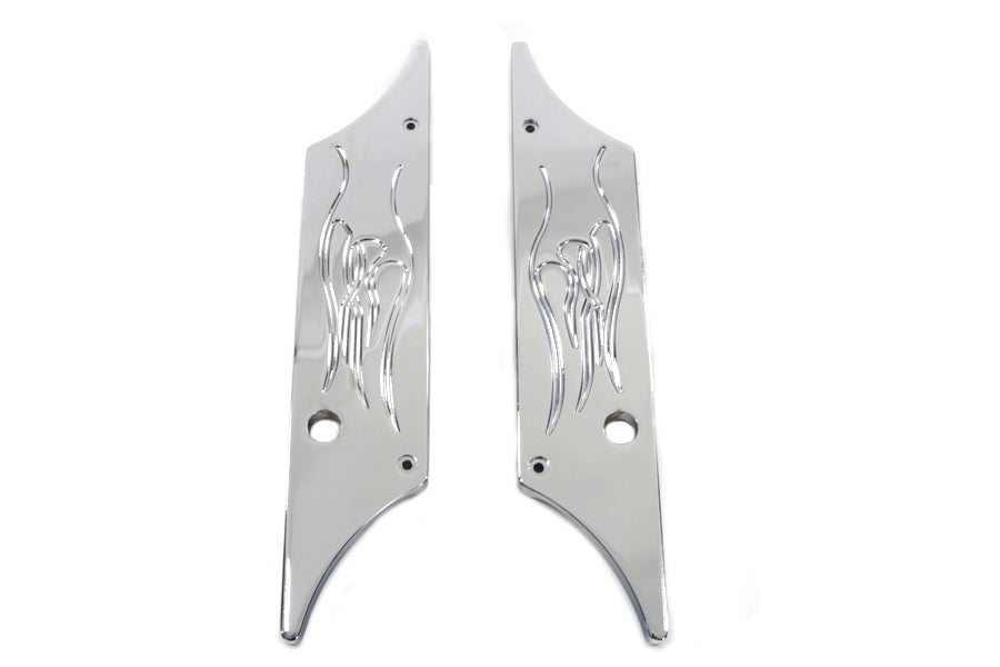VTwin Wyatt Gatling Flame Saddlebag Face Plates 1993-2013 Harley Touring FLT
