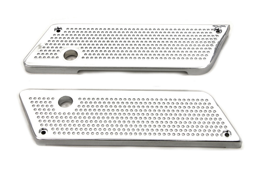 VTwin Perforated Chrome Saddlebag Face Plates for 1993-2013 Harley Touring FLT