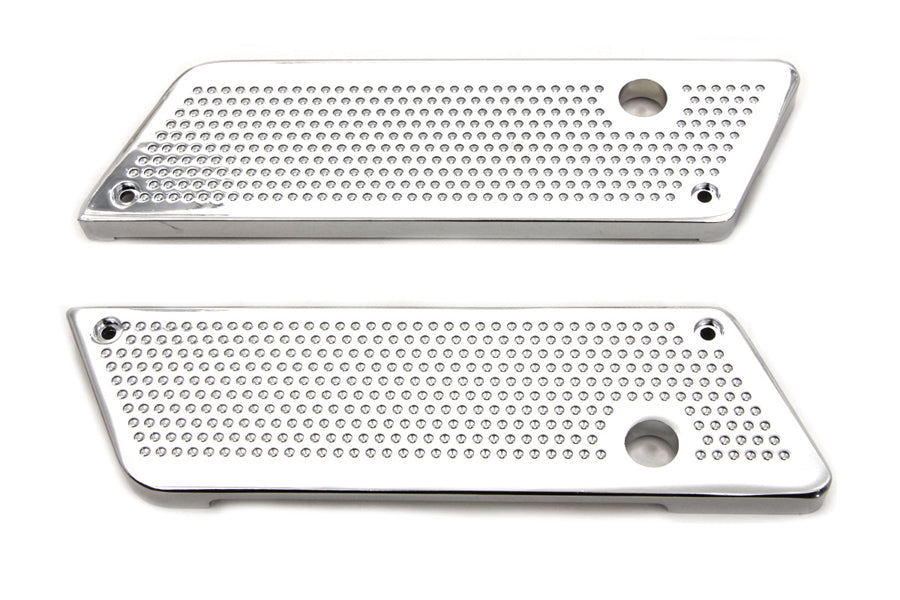 VTwin Perforated Chrome Saddlebag Face Plates for 1993-2013 Harley Touring FLT