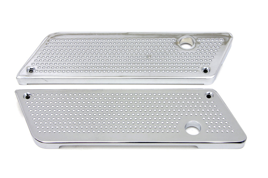 VTwin Perforated Chrome Saddlebag Face Plates for 1993-2013 Harley Touring FLT