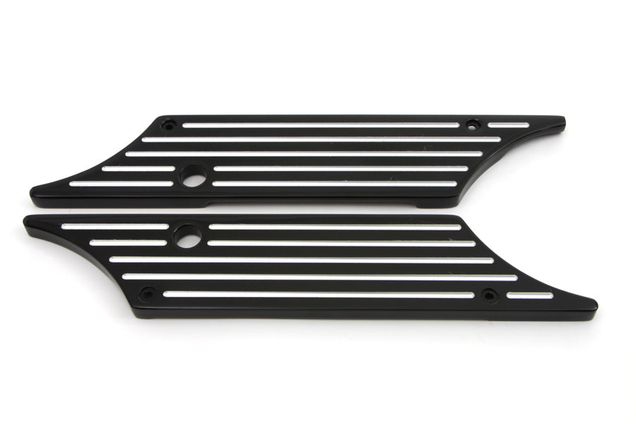 VTwin Black Ball Milled Rear Saddlebag Hinge Covers 1993-2013 Harley Touring FLT