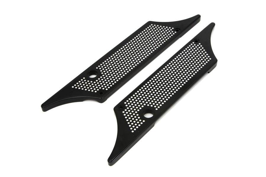 VTwin Perforated Winged Saddlebag Hinge Covers 1993-2013 Harley Touring FLT