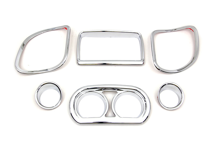 Vtwin Chrome Inner Fairing Gauge Trim Kit 2015-2023 Harley Road Glide FLTR