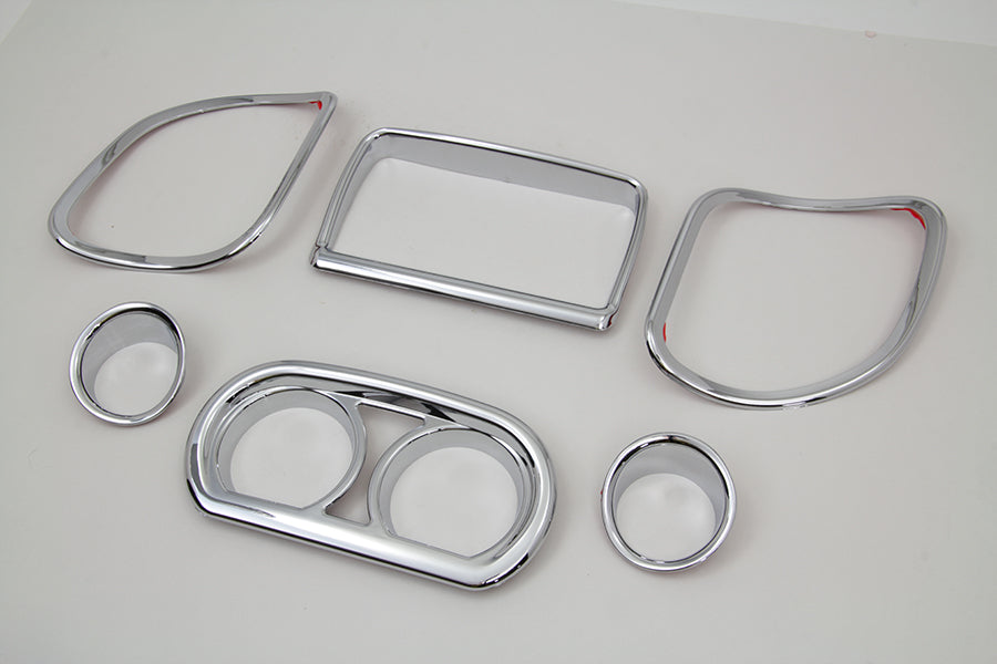 Vtwin Chrome Inner Fairing Gauge Trim Kit 2015-2023 Harley Road Glide FLTR