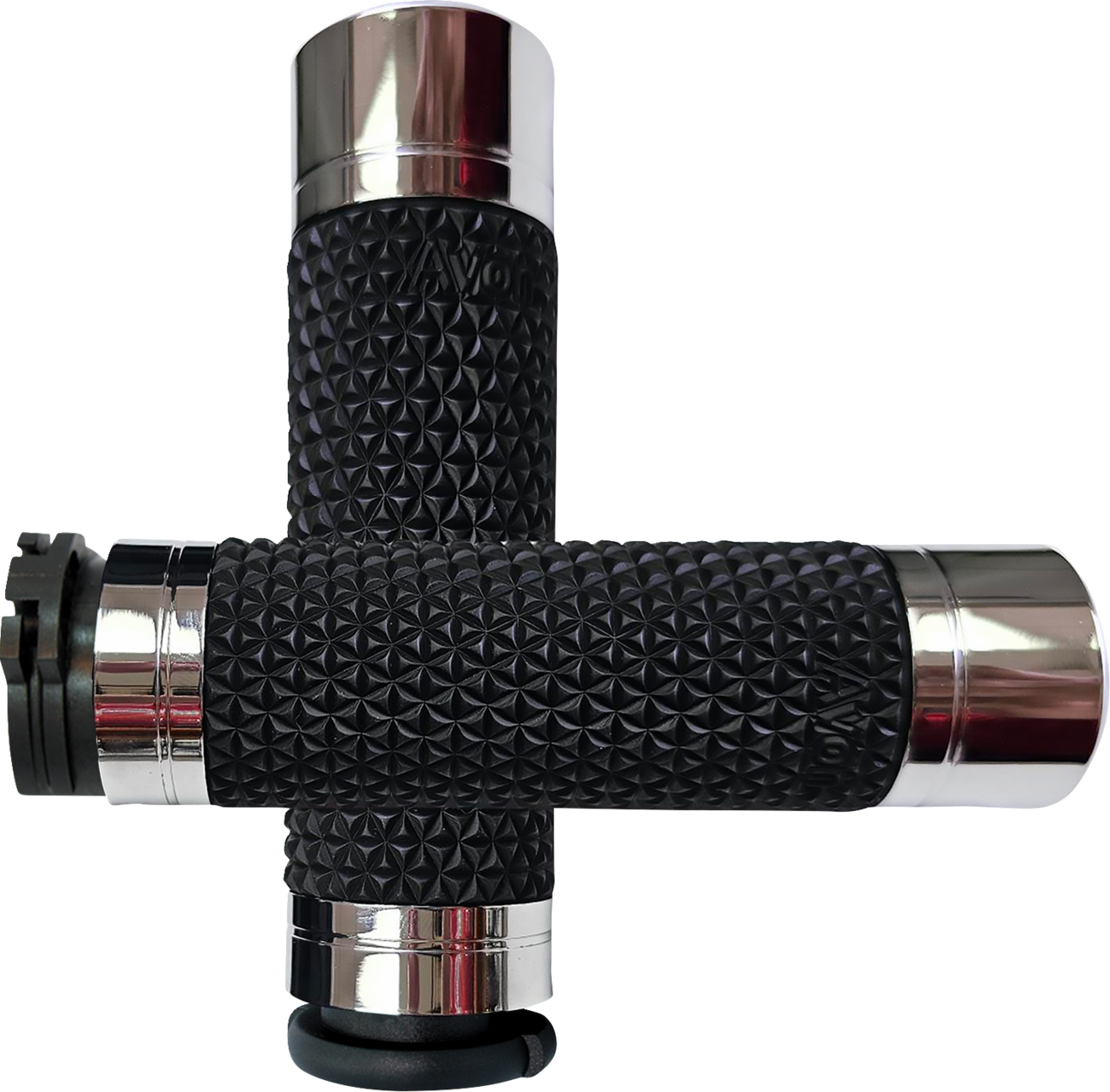 Avon K25 Cable Chrome Handlebar Grips Soft Diamond Knurled for 1980-2022 Harley