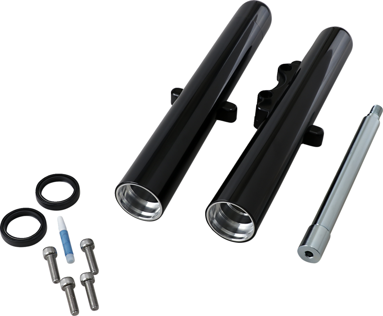 Arlen Ness Black Fork Hot Legs Deep Cut Single Disc for 2008-2013 Harley Touring
