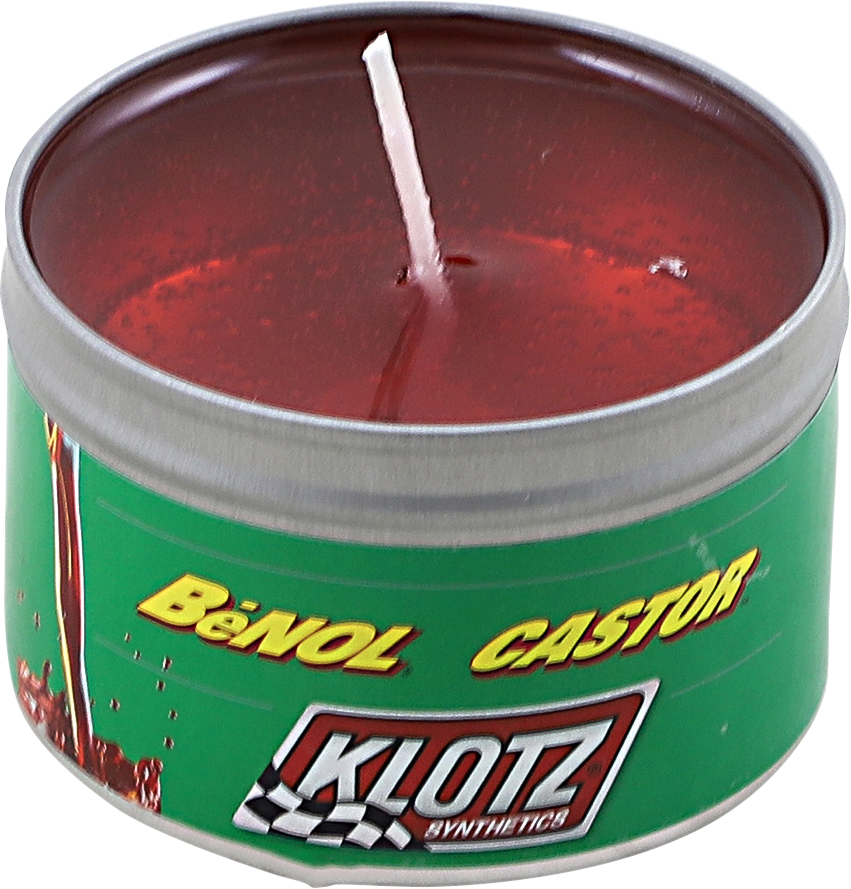 Klotz Oil The Smell of Benol Castor Scented 8oz Off Road Motorcycle Candle