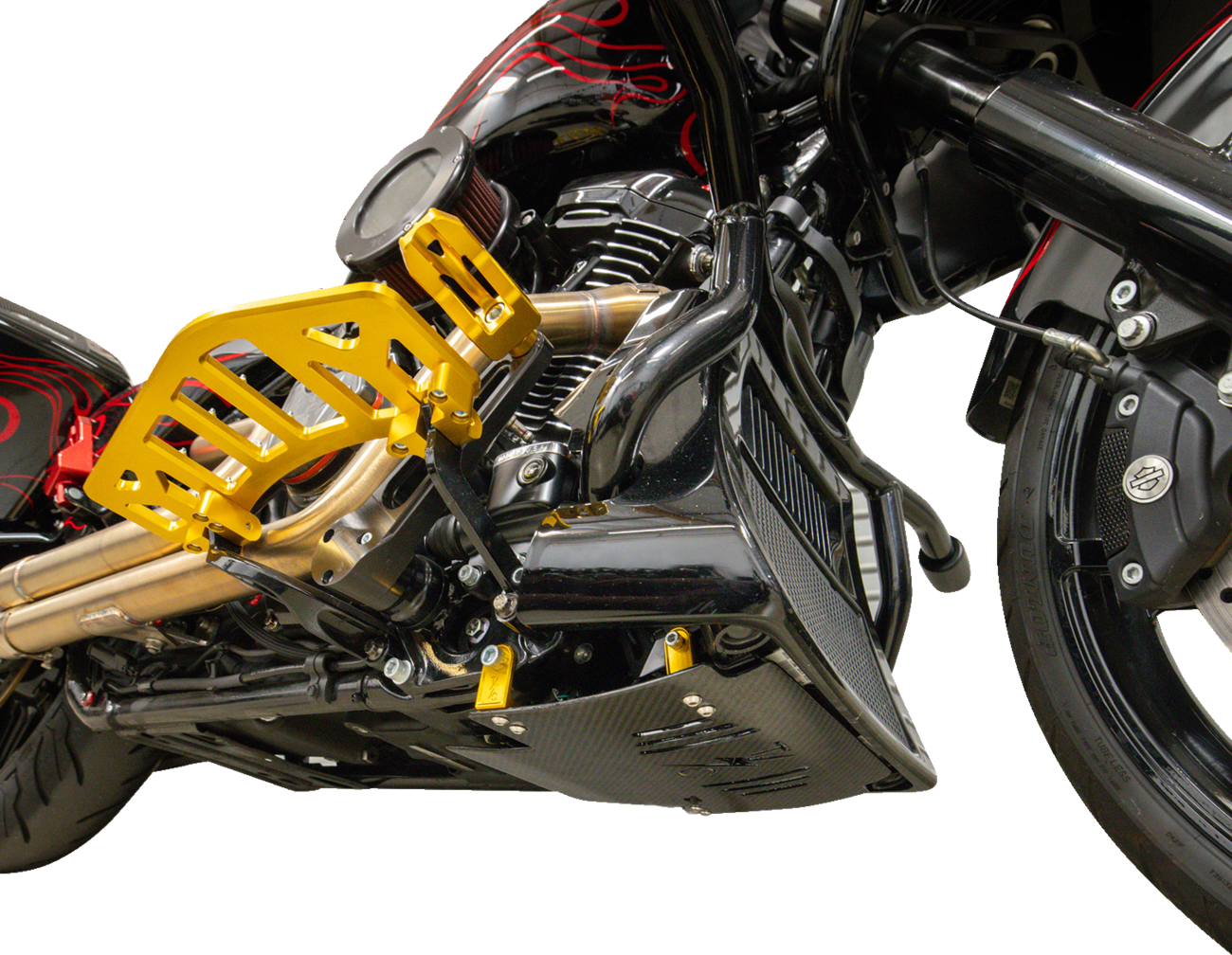 Thrashin Carbon Fiber Gold Skid Plate fits 2023-2025 Harley Street Road Glide