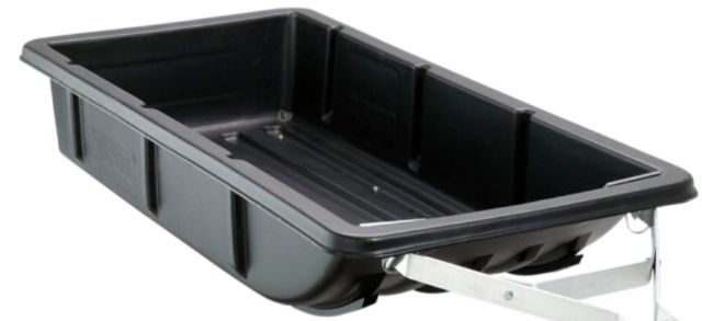Moose Utility Black 26" x 56" x 9.5" Molded Ribbed Plastic ATV Cargo Sled Tub