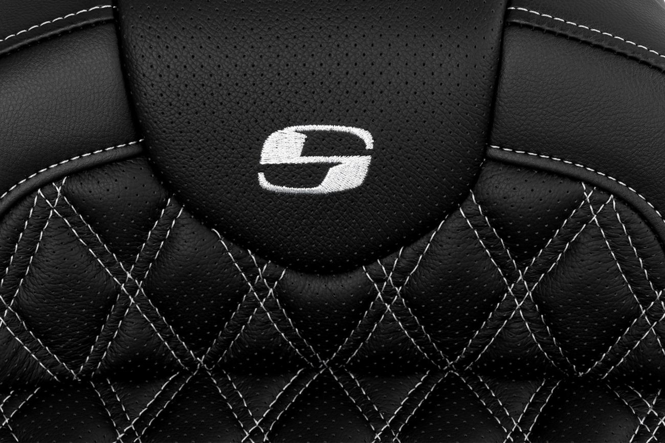 Saddlemen Roadsofa Silver Lattice Gel Seat & Backrest for 2008-24 Harley Touring