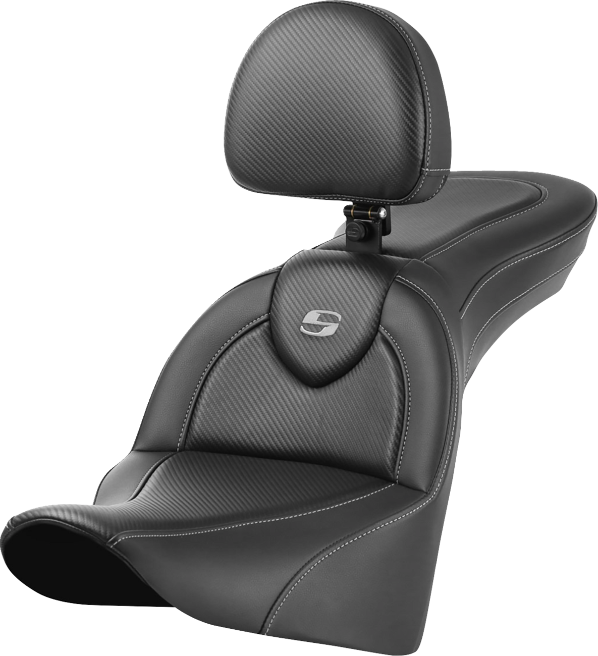 Saddlemen Roadsofa Carbon Seat & Backrest for 2018-2025 Harley Softail FLHC FLSL