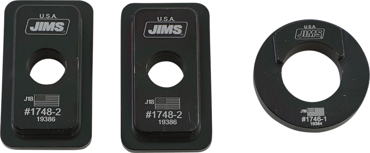 jims Black Rear Motorcycle Axle Lockdown Adjuster Kit 83-01 Harley Touring FXR