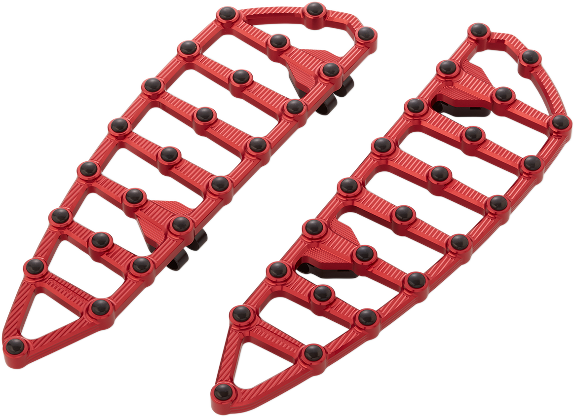 Arlen Ness MX Red Driver Floorboards for 1980-2024 Harley Touring Softail 06-893