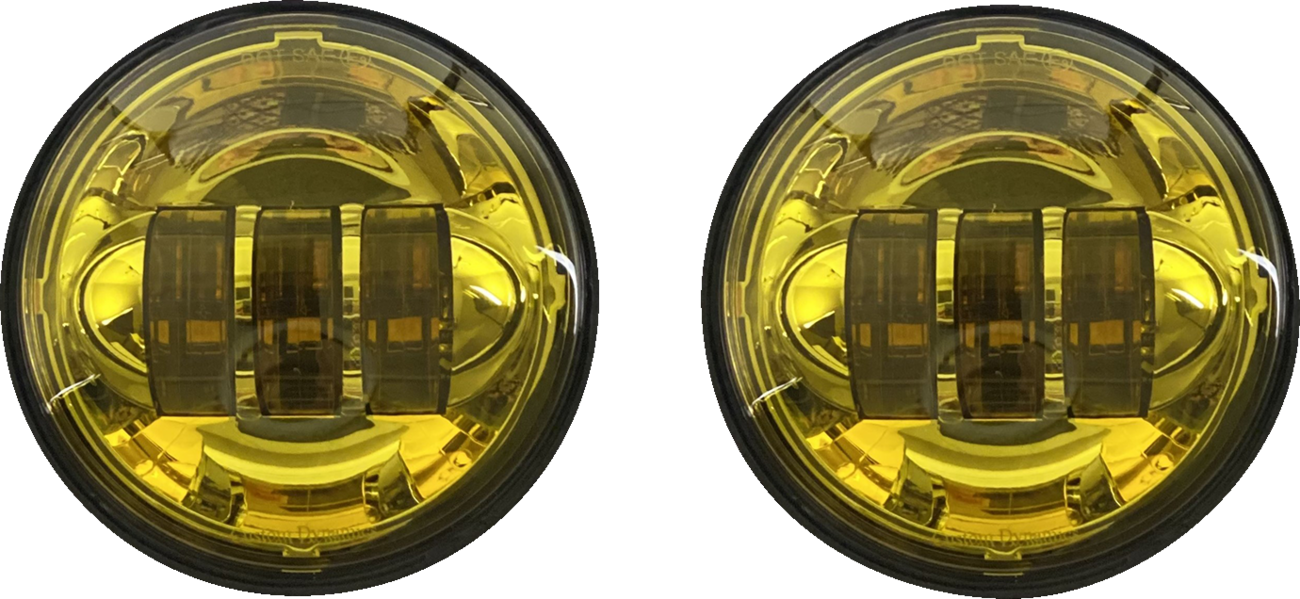 Custom Dynamics 4.5" Yellow LED Passing Lamps for 1983-24 Harley Touring Softail