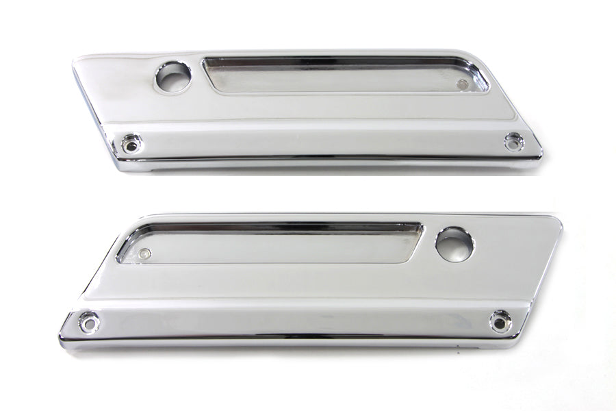 VTwin Wyatt Gatling Chrome Saddlebag Hinge Covers 1993-2013 Harley Touring FLT