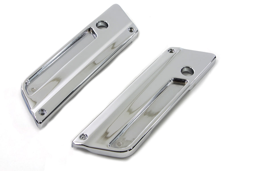 VTwin Wyatt Gatling Chrome Saddlebag Hinge Covers 1993-2013 Harley Touring FLT