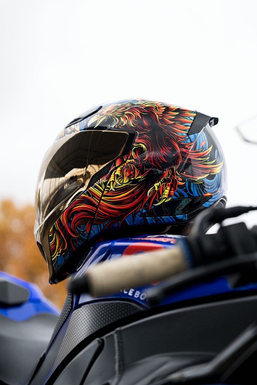Icon Threshold Burn Birdie Burn Modular Full Face Adult Street Motorcycle Helmet