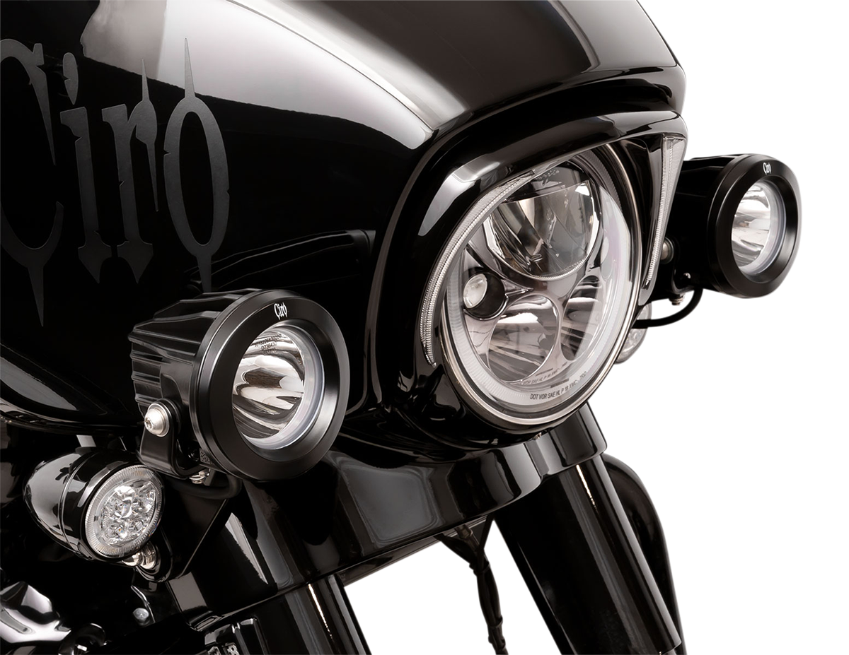 Ciro Tac-10 Cannons Motorcycle Spotlights 2014-2024 Harley Touring FLHX FLHXS