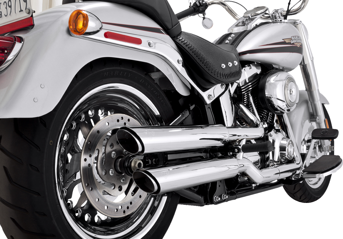 Vance & Hines Twin Slash 3" PCX Chrome Mufflers 2010-2017 Harley Softail Fat Boy
