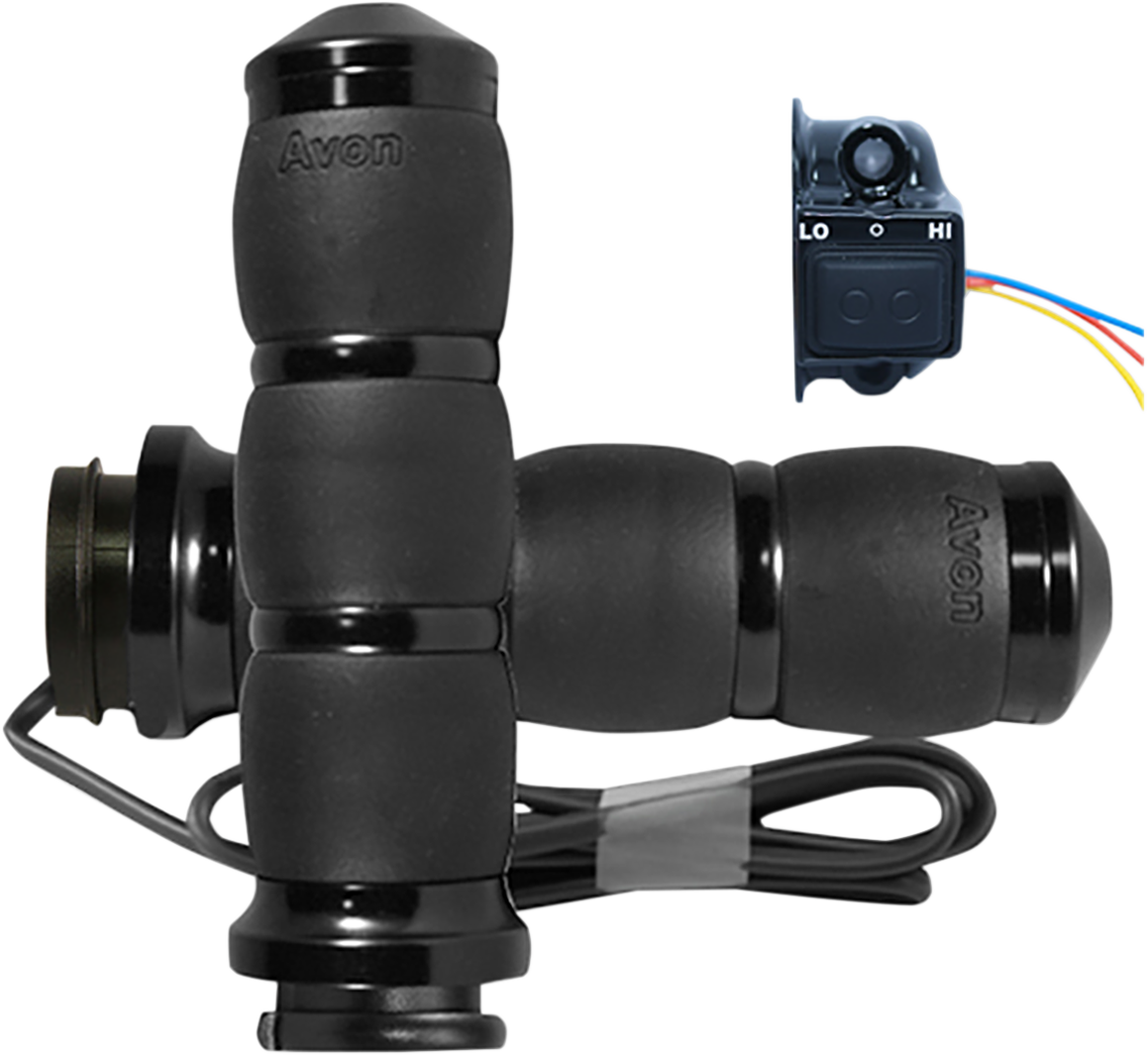 Avon Heated Cable 1" Velvet Air Motorcycle Grips 86-22 Harley Touring Softail