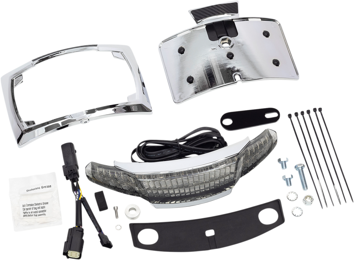 Ciro Smoked Tail Light & License Plate Mount for 2014-2023 Harley Touring FLTR