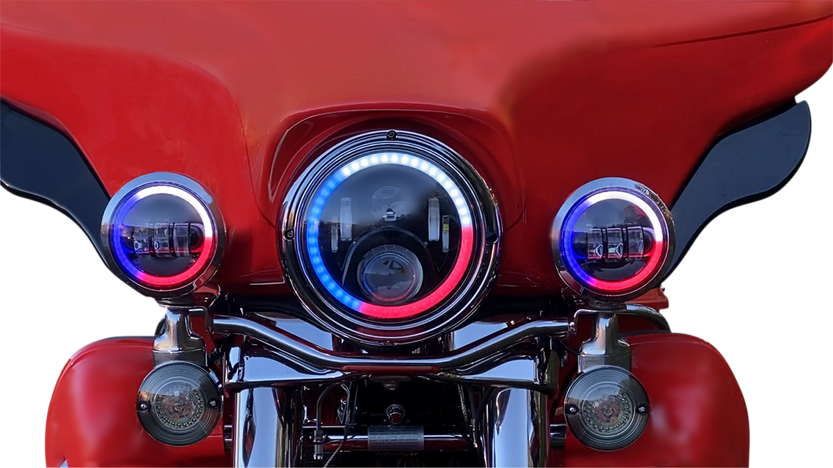 Custom Dynamics ProGlow Chrome 7" Motorcycle LED Headlight 94-13 Harley Touring