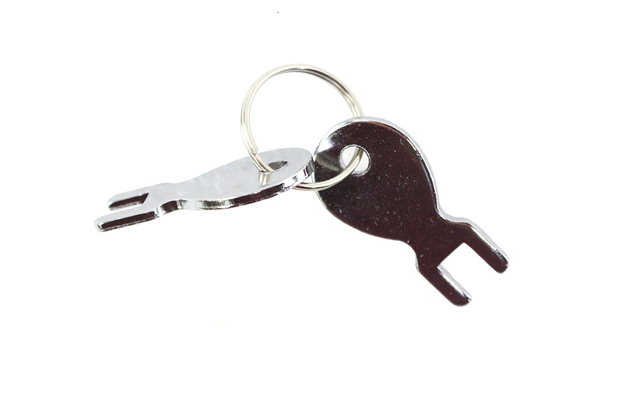 VTwin Chrome Teardrop Toolbox Replacement Keys for Harley Davidson