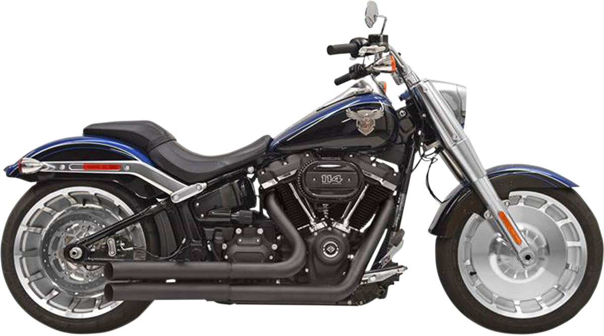 Bassani Black Pro Street Exhaust System 2018-2020 Harley Fat Boy FXBR FLFB FXBRS