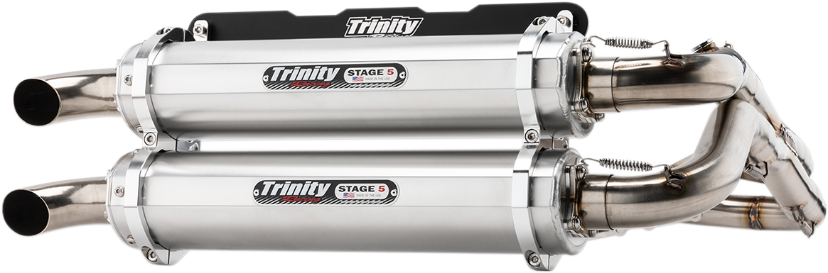 Trinity Racing Silver 2-2 Stage 5 UTV Exhaust for 2018-2022 Polaris RZR RS1 1000