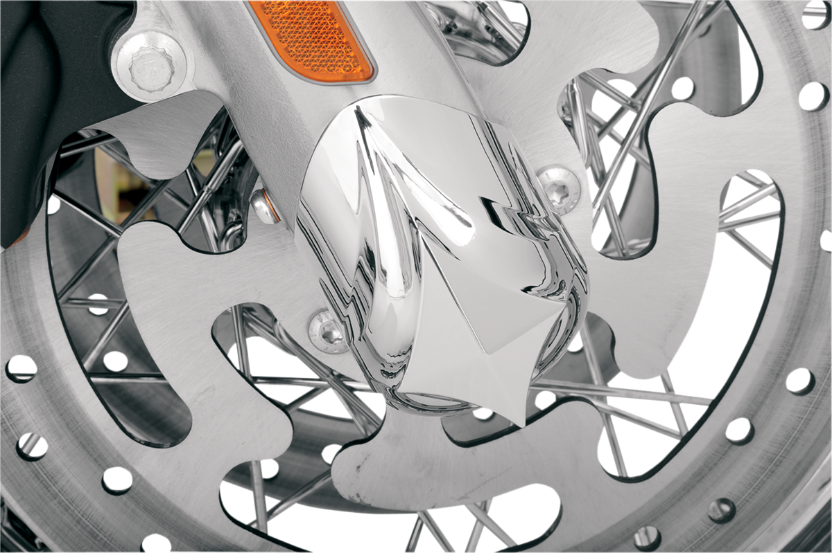 Russ Wernimont Chrome 41mm Front Axle Covers 1985-2017 Harley Dyna Touring FXST