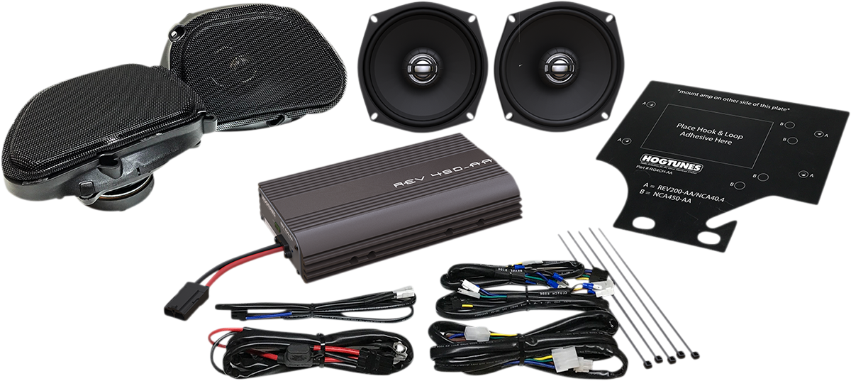 Hogtunes Front & Rear Speaker 200W Amp Kit 2011-2013 Harley Road Glide FLTRX